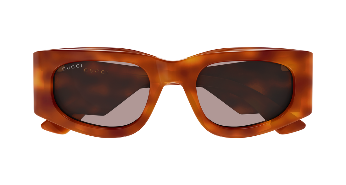 Lunettes de soleil gucci gg1664s 006 havana rectangular / squared femenino taille 51mm - Vue détaillée