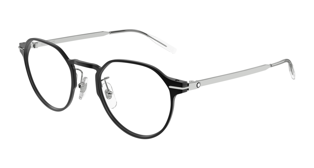 Glasögon montblanc mb0469ol 001 negro round/oval/panthos masculino storlek 50mm - Huvudvy