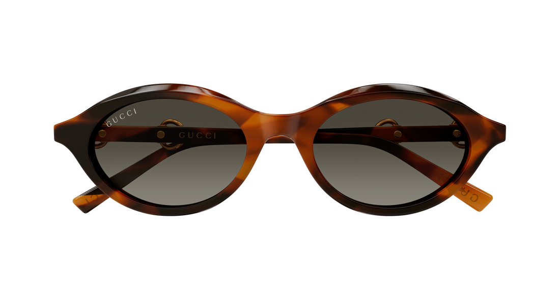 Óculos de sol gucci gg2215s 002 havana round/oval/panthos femenino tamanho 51mm - Vista de detalhe