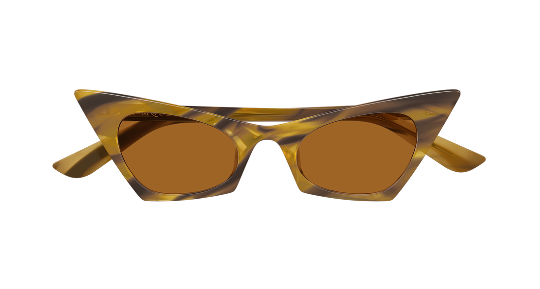 Óculos de sol alexander mcqueen am0557s 003 havana cat eye femenino tamanho 48mm - Vista de detalhe