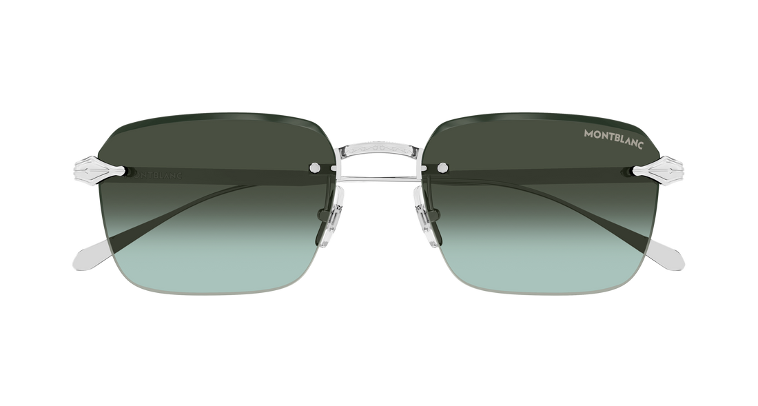 Solglasögon montblanc mb0456s 005 plateado rectangular / squared masculino storlek 54mm - Detaljvy