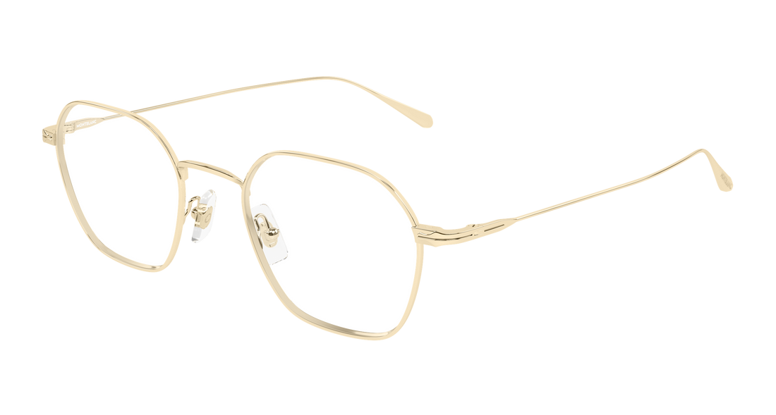 Óculos graduados montblanc mb0472o 001 dorado geometrical/directional masculino tamanho 50mm - Vista principal