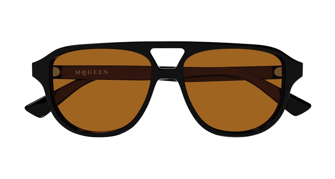Occhiali da sole alexander mcqueen am0573s 003 negro pilot/navigator unisex taglia 54mm - Vista dettagliata