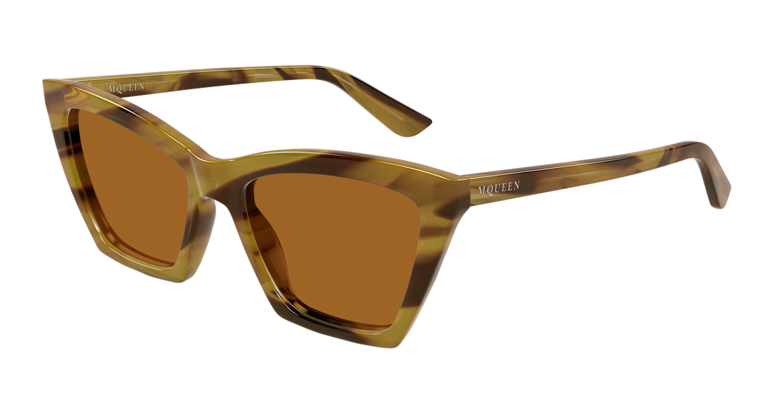 Óculos de sol alexander mcqueen am0536s 006 havana cat eye femenino tamanho 54mm - Vista principal