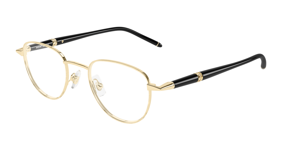 Óculos graduados montblanc mb0486o 003 dorado round/oval/panthos masculino tamanho 48mm - Vista principal