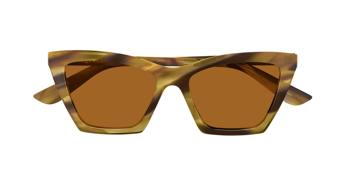 Occhiali da sole alexander mcqueen am0536s 006 havana cat eye femenino taglia 54mm - Vista dettagliata