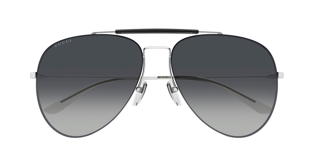 Óculos de sol gucci gg2255s 002 plateado pilot/navigator masculino tamanho 60mm - Vista de detalhe