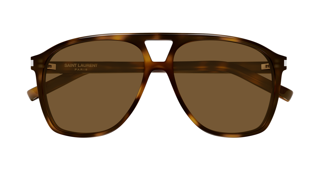 Óculos de sol saint laurent sl 596 dune 010 havana pilot/navigator femenino tamanho 58mm - Vista de detalhe