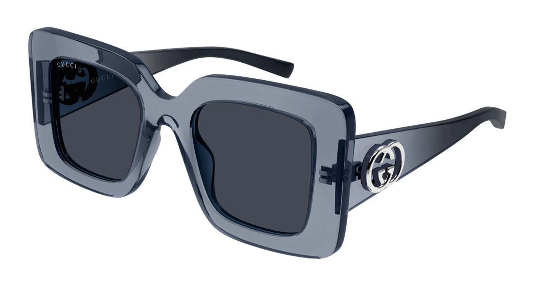 Lunettes de soleil gucci gg2025s 003 gris rectangular / squared femenino taille 49mm - Vue principale