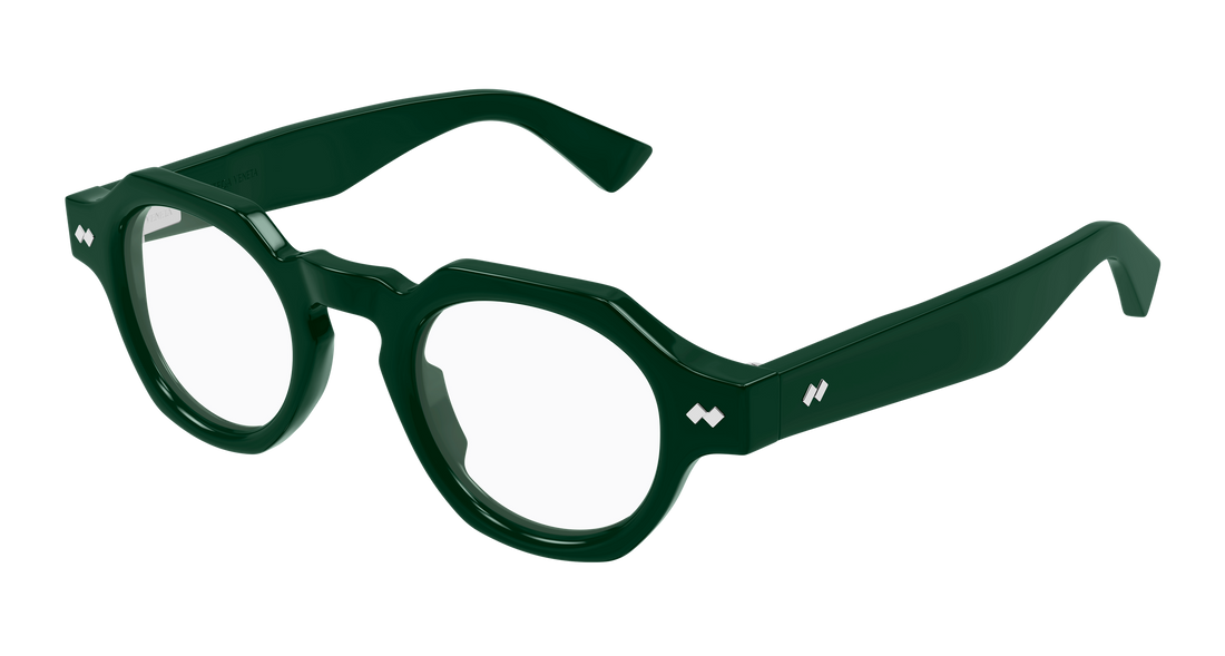 Óculos graduados bottega veneta bv1487o 005 verde round/oval/panthos unisex tamanho 44mm - Vista principal