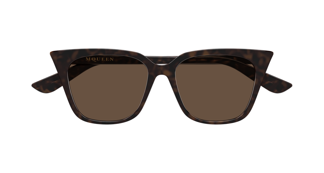 Óculos de sol alexander mcqueen am0556s 002 havana cat eye femenino tamanho 53mm - Vista de detalhe