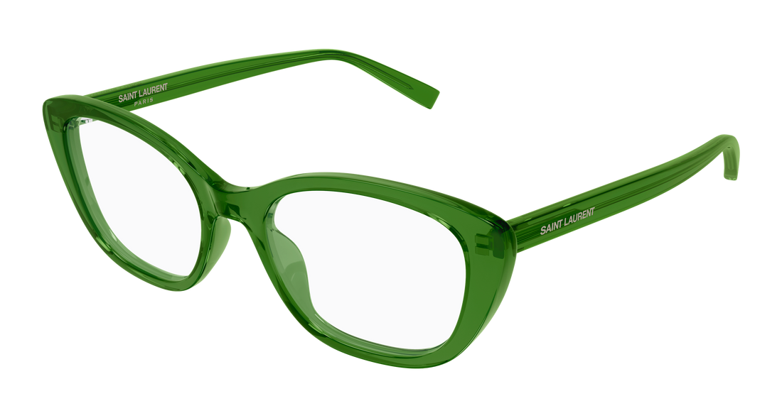 Prescription glasses saint laurent sl 945 004 verde cat eye femenino size 54mm - Main view
