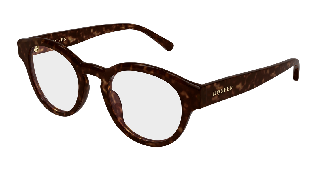 Gafas graduadas alexander mcqueen am0581o 002 havana round/oval/panthos unisex talla 49mm - Vista principal