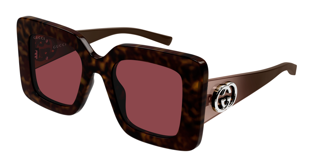Lunettes de soleil gucci gg2025s 002 havana rectangular / squared femenino taille 49mm - Vue principale