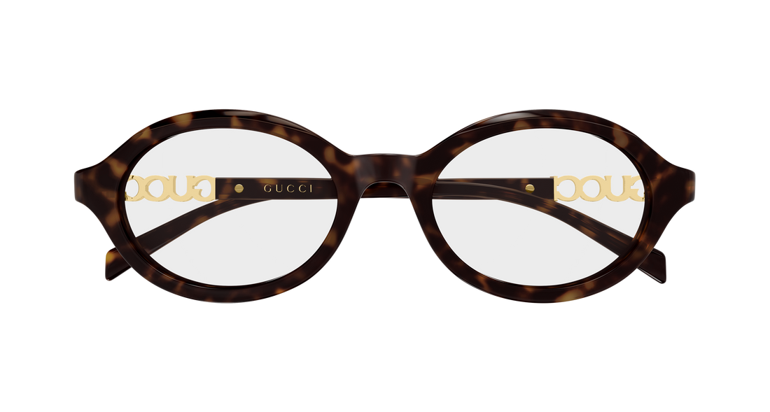Occhiali da vista gucci gg2153o 002 havana round/oval/panthos femenino taglia 51mm - Vista dettagliata