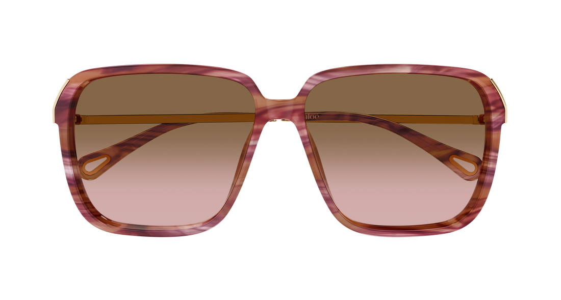 Óculos de sol chloé ch0405s 002 havana rectangular / squared femenino tamanho 59mm - Vista de detalhe