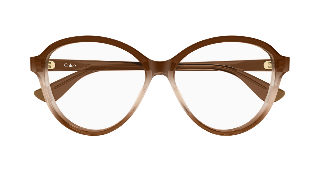 Óculos graduados chloé ch0392o 005 marron round/oval/panthos femenino tamanho 57mm - Vista de detalhe