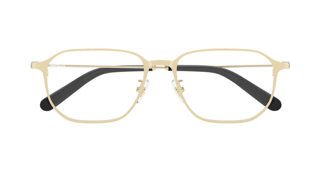 Óculos graduados montblanc mb0465oa 004 dorado geometrical/directional masculino tamanho 55mm - Vista de detalhe