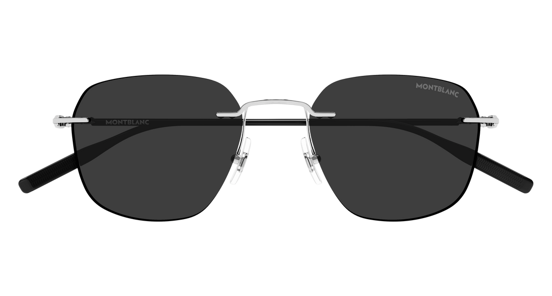 Óculos de sol montblanc mb0430s 001 plateado rectangular / squared masculino tamanho 53mm - Vista de detalhe