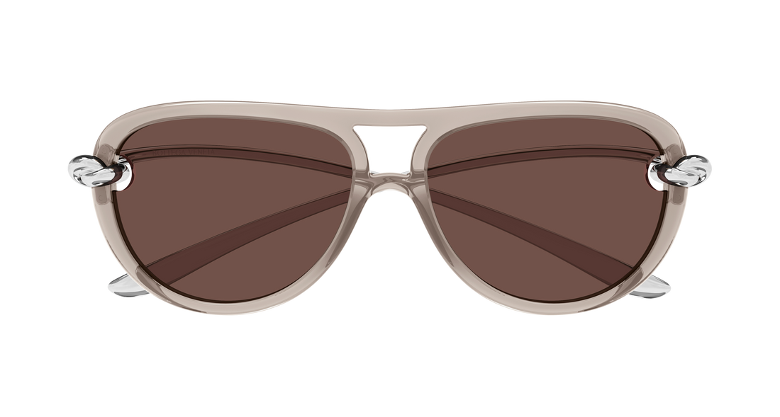 Óculos de sol bottega veneta bv1418s 008 marron pilot/navigator femenino tamanho 58mm - Vista de detalhe