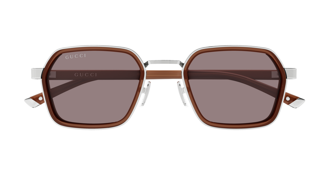 Lunettes de soleil gucci gg2074s 005 plateado rectangular / squared masculino taille 51mm - Vue détaillée
