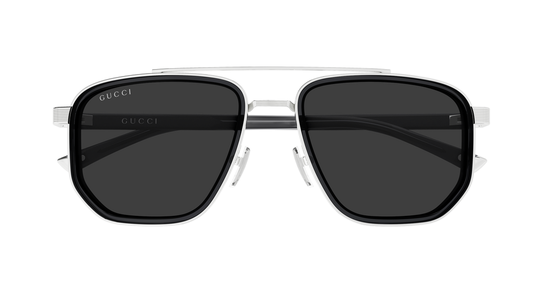 Óculos de sol gucci gg2073s 001 plateado rectangular / squared masculino tamanho 55mm - Vista de detalhe