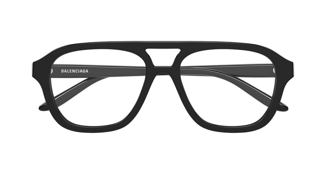 Óculos graduados balenciaga bb0529o 001 negro pilot/navigator masculino tamanho 55mm - Vista de detalhe