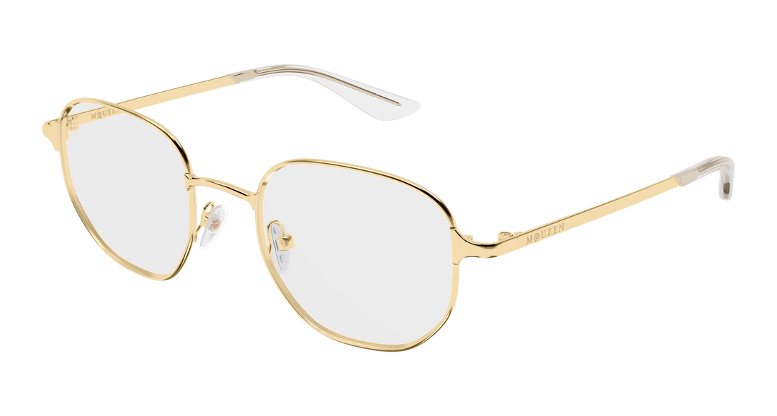 Gafas graduadas alexander mcqueen am0590o 002 dorado round/oval/panthos unisex talla 50mm - Vista principal