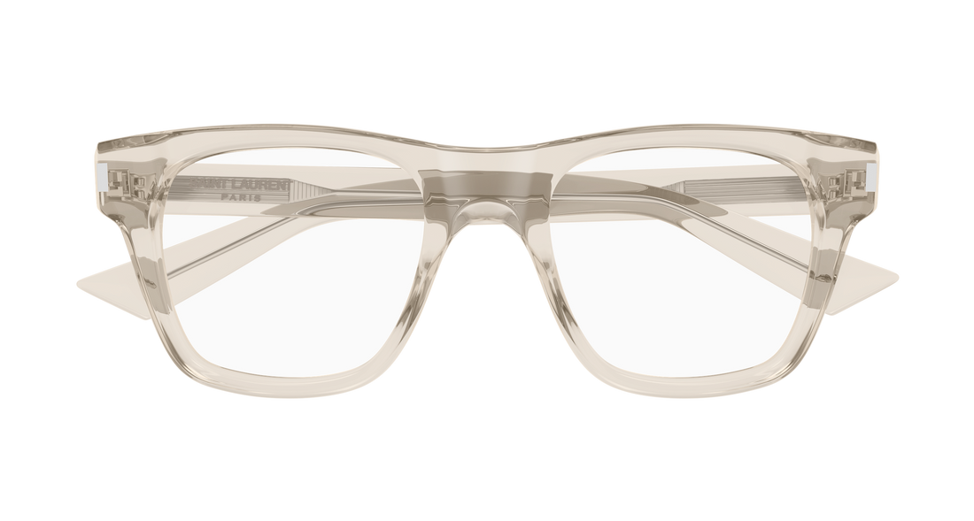 Prescription glasses saint laurent sl 875 opt 004 beige rectangular / squared masculino size 50mm - Detailed view