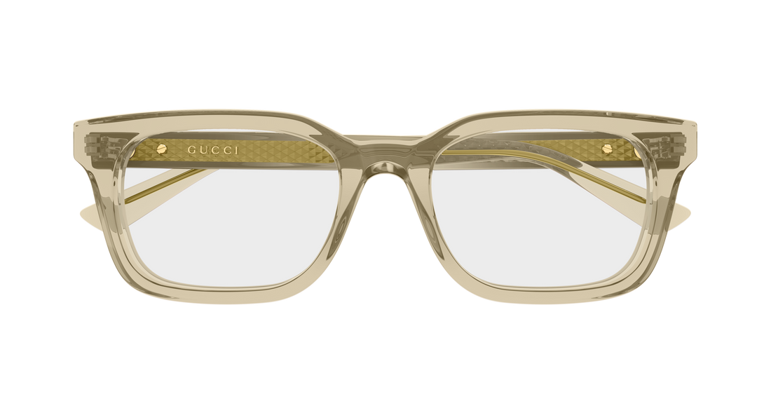 Óculos graduados gucci gg2249o 004 beige rectangular / squared masculino tamanho 53mm - Vista de detalhe
