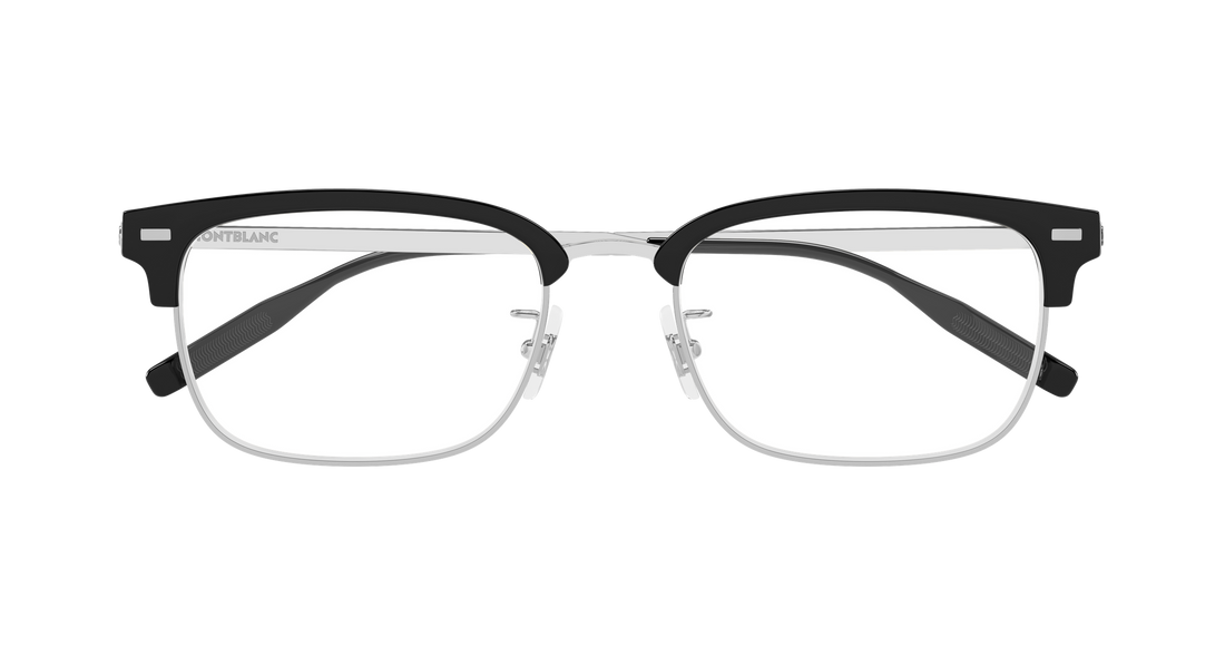 Occhiali da vista montblanc mb0493oj 002 plateado rectangular / squared masculino taglia 55mm - Vista dettagliata