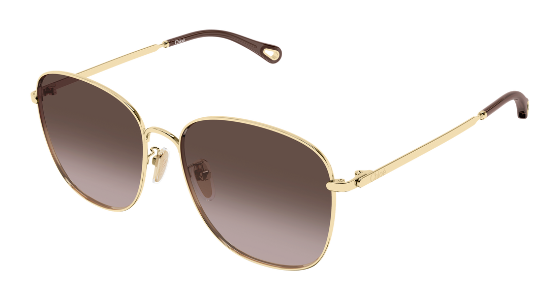 Solbriller chloé ch0407sk 002 dorado round/oval/panthos femenino størrelse 59mm - Hovedvisning