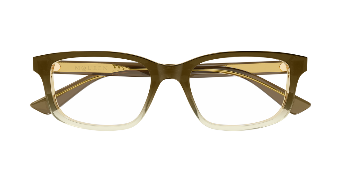 Gafas graduadas alexander mcqueen am0575o 012 marron cat eye masculino talla 56mm - Vista de detalle