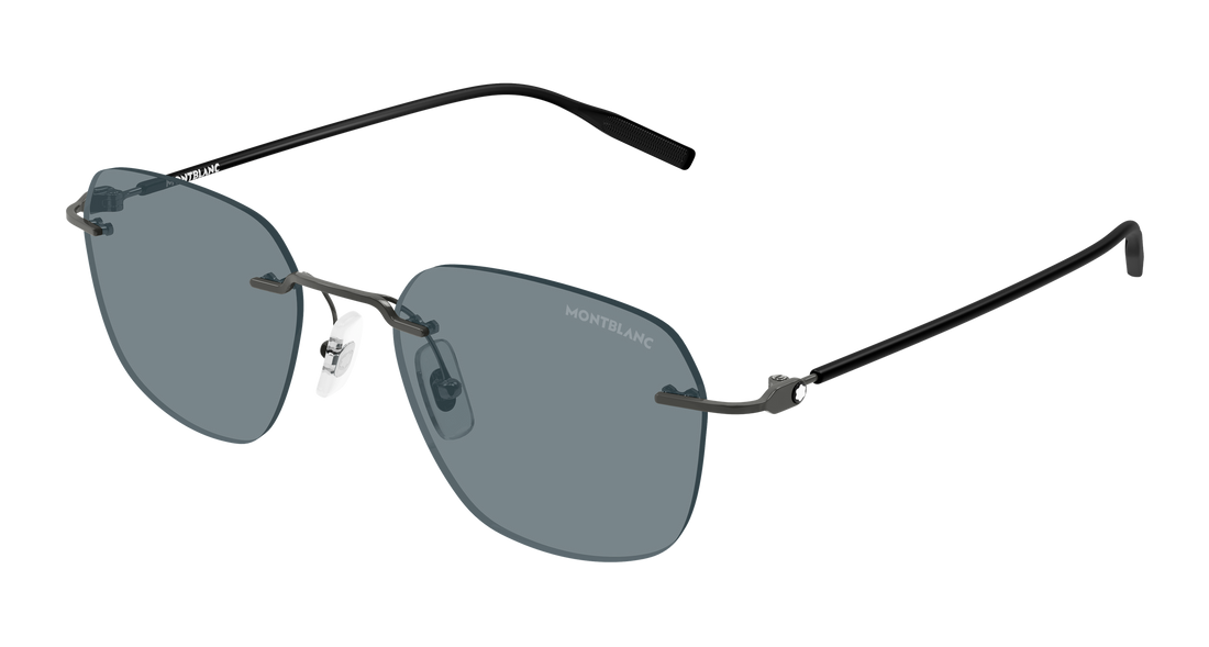Óculos de sol montblanc mb0430s 002 plateado rectangular / squared masculino tamanho 53mm - Vista principal