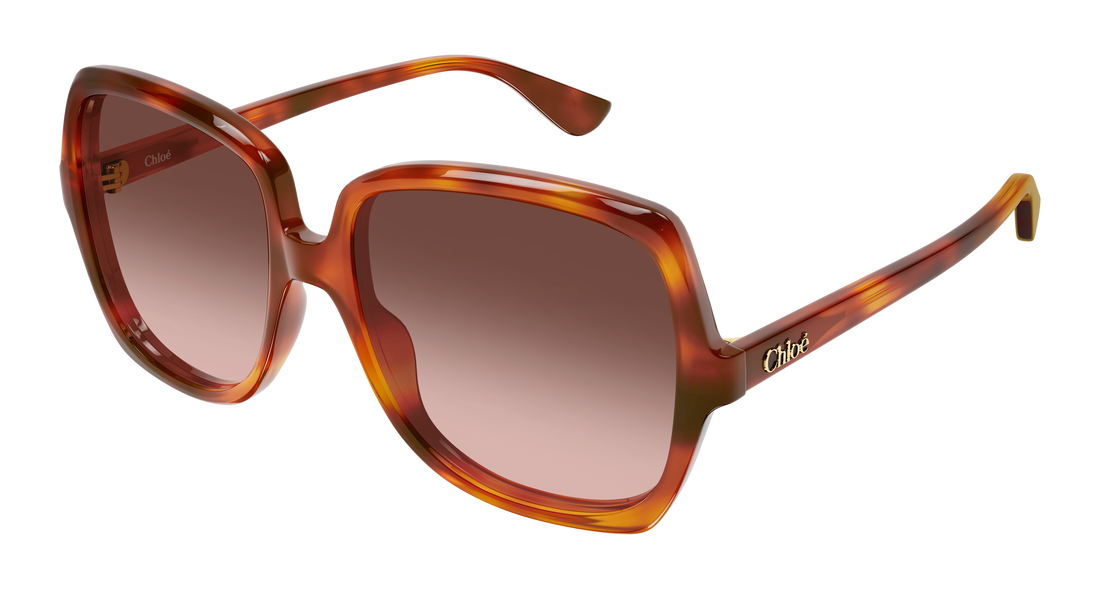 Solglasögon chloé ch0388s 002 havana rectangular / squared femenino storlek 59mm - Huvudvy