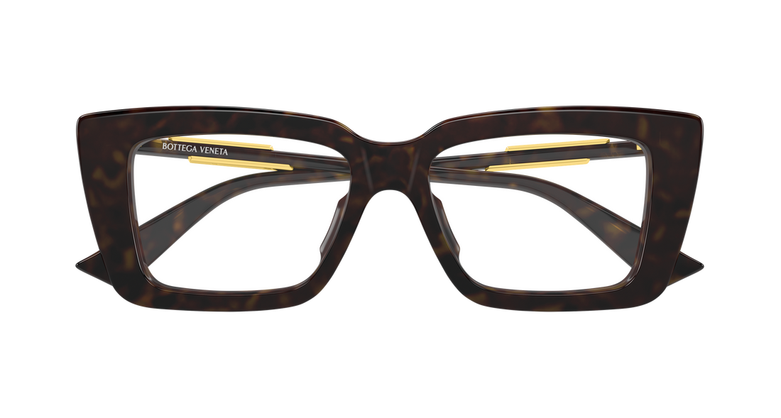 Óculos graduados bottega veneta bv1448o 002 havana rectangular / squared femenino tamanho 53mm - Vista de detalhe