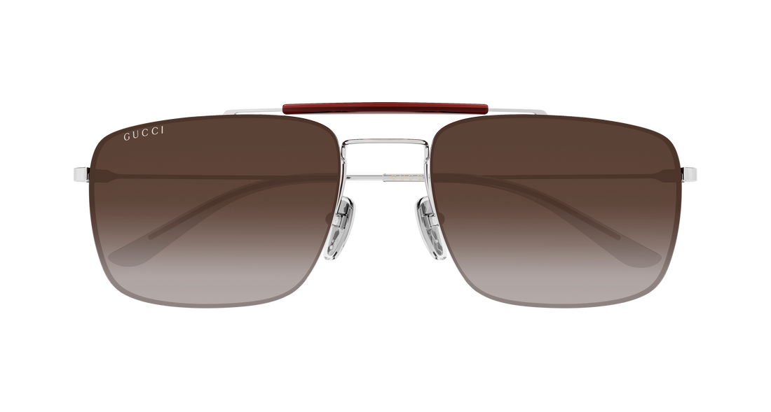 Óculos de sol gucci gg2256sa 004 plateado rectangular / squared masculino tamanho 59mm - Vista de detalhe