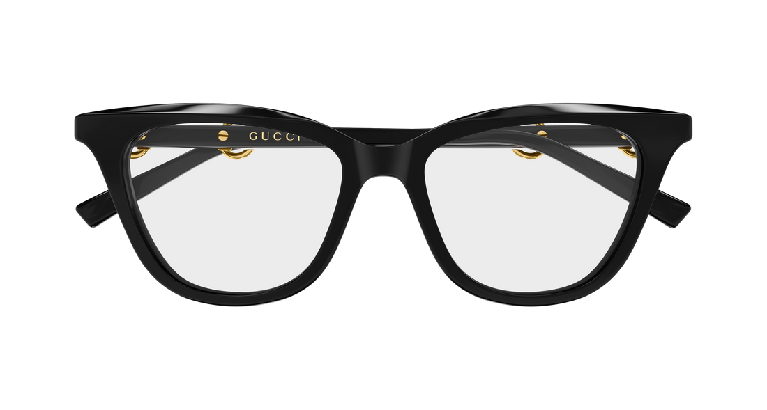 Óculos graduados gucci gg2218o 005 negro cat eye femenino tamanho 52mm - Vista de detalhe