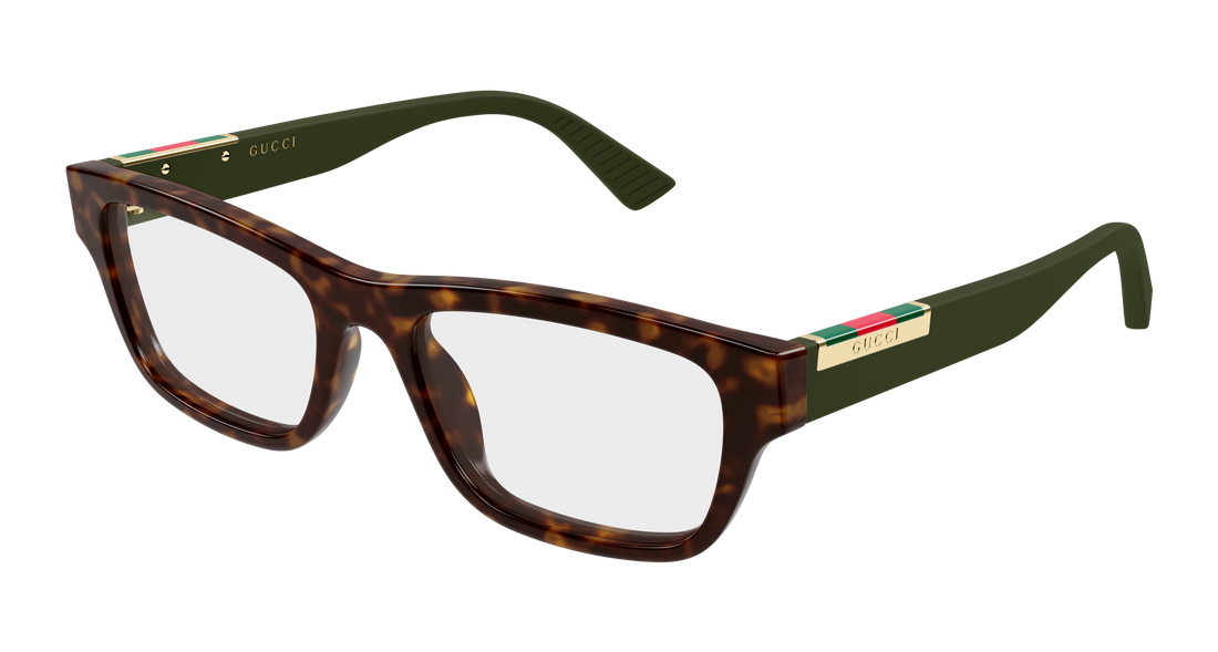 Brillen gucci gg2091o 008 havana rectangular / squared masculino größe 55mm - Hauptansicht