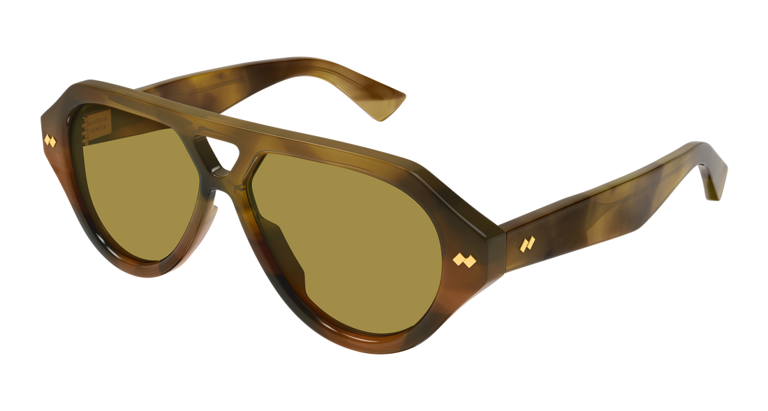 Óculos de sol bottega veneta bv1485s 003 marron pilot/navigator unisex tamanho 56mm - Vista principal