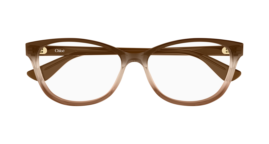 Óculos graduados chloé ch0394ol 005 marron cat eye femenino tamanho 55mm - Vista de detalhe