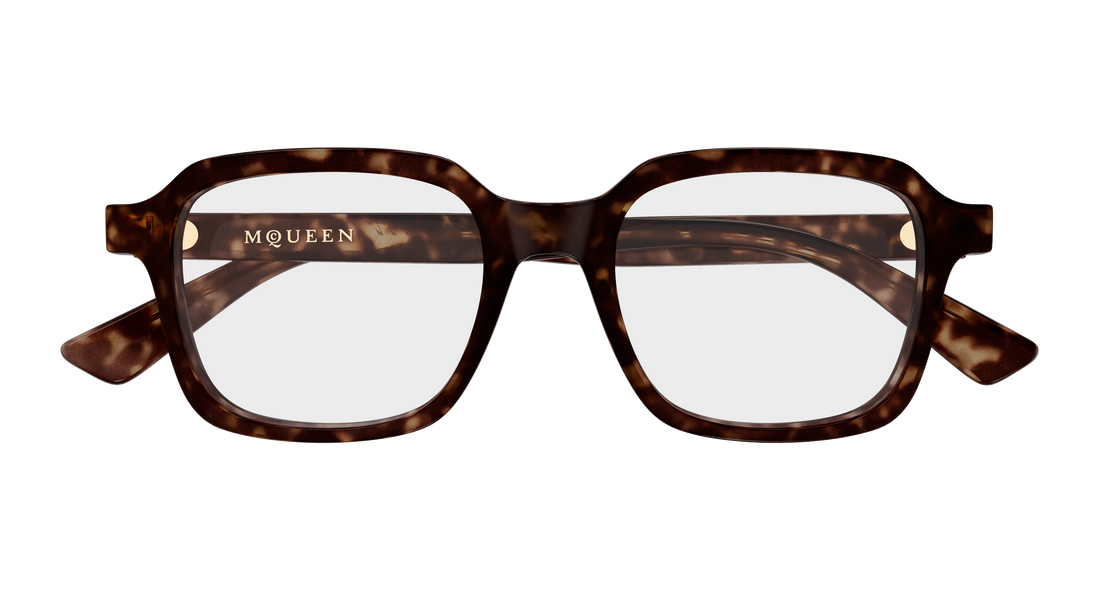 Gafas graduadas alexander mcqueen am0572o 002 havana rectangular / squared unisex talla 50mm - Vista de detalle