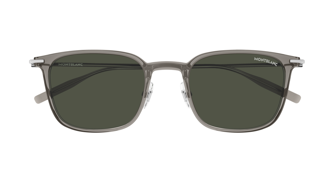 Óculos de sol montblanc mb0503s 001 gris round/oval/panthos masculino tamanho 52mm - Vista de detalhe