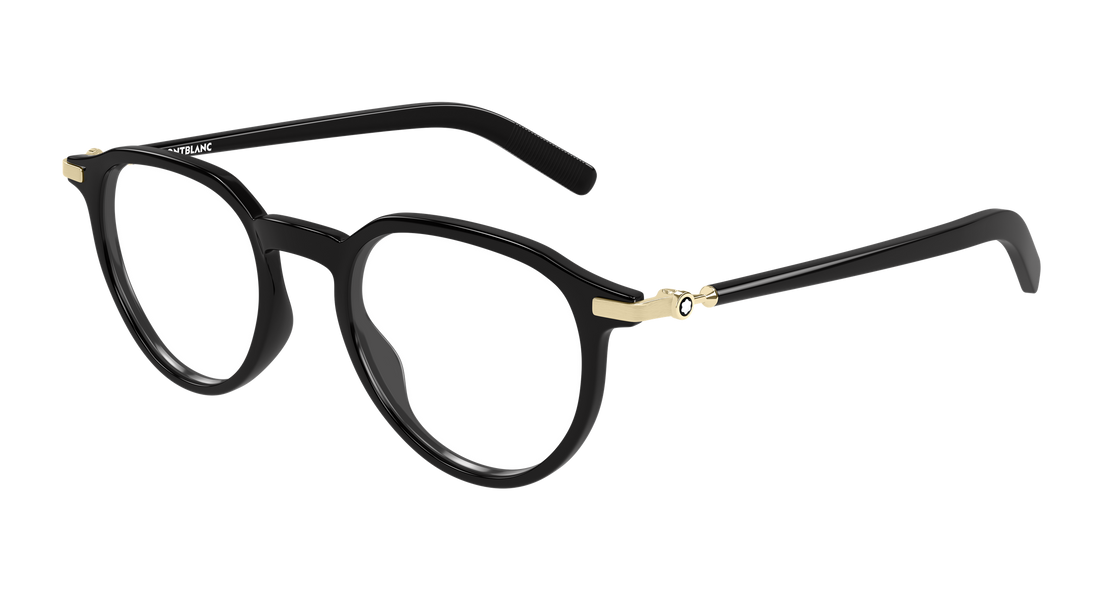 Occhiali da vista montblanc mb0495o 001 negro round/oval/panthos masculino taglia 49mm - Vista principale