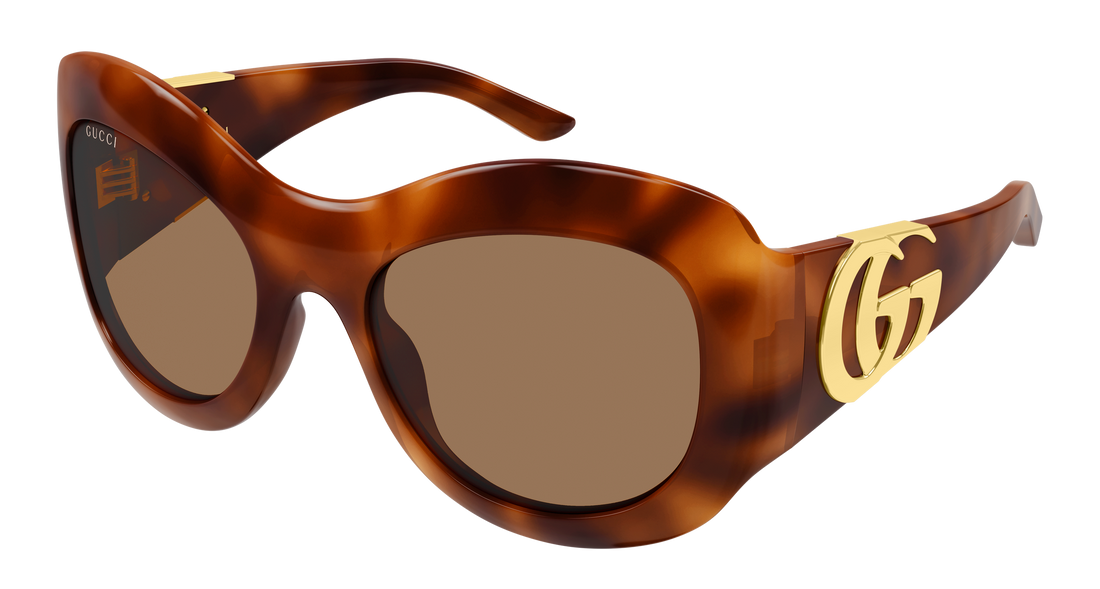 Óculos de sol gucci gg2275s 005 havana butterfly femenino tamanho 58mm - Vista principal