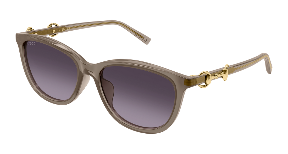 Solbriller gucci gg2220sk 004 marron round/oval/panthos femenino størrelse 56mm - Hovedvisning