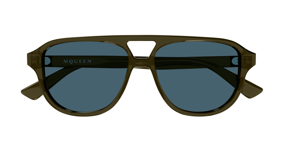 Occhiali da sole alexander mcqueen am0573s 004 verde pilot/navigator unisex taglia 54mm - Vista dettagliata