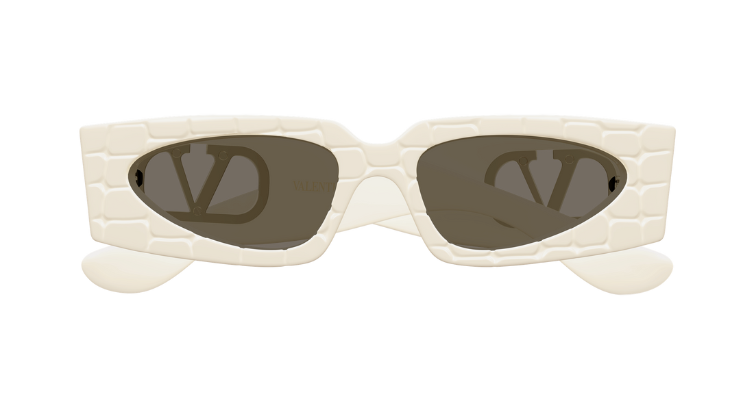 Occhiali da sole valentino vg0001s 005 beige rectangular / squared femenino taglia 53mm - Vista dettagliata