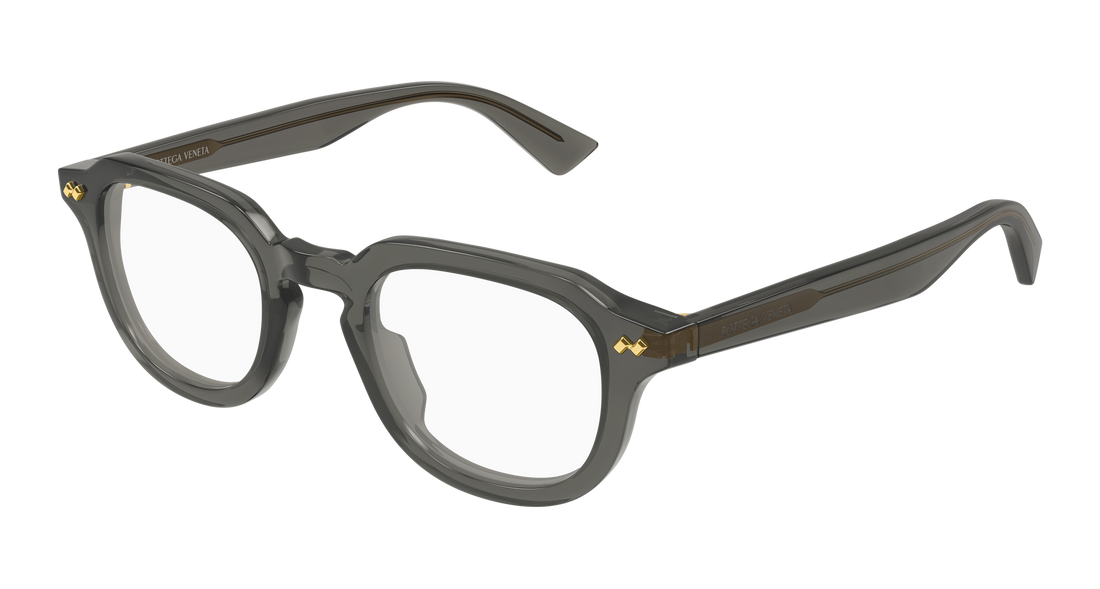 Óculos graduados bottega veneta bv1505o 007 gris round/oval/panthos masculino tamanho 48mm - Vista principal