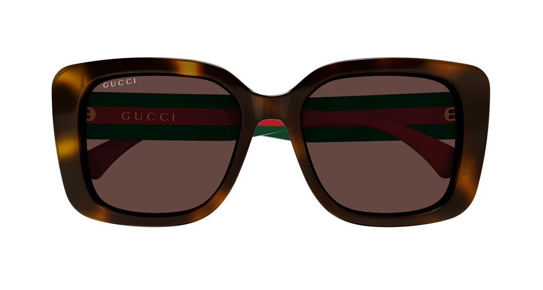 Óculos de sol gucci gg2118sa 002 havana butterfly femenino tamanho 55mm - Vista de detalhe